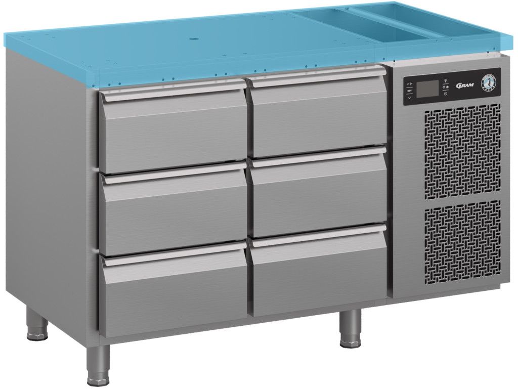 Gram Premier K 2 B 3D 3D L E koelwerkbank - 6 laden - 1/1 GN