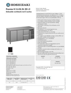 Hoshizaki Premier K 3 A DL DL 2D L E koelwerkbank - 2 deuren, 2 laden