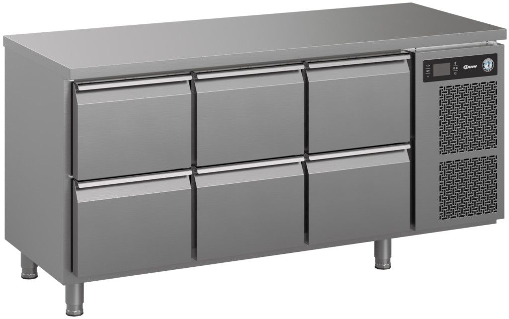Gram Premier K 3 A 2D 2D 2D L E koelwerkbank - 6 laden 1/1 GN